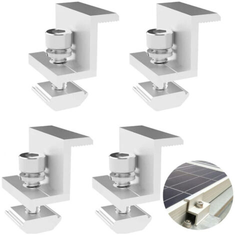 [JAMAIS UTILISÉ] 4 supports Z réglables pour panneaux solaires photovoltaïques - Pince d'extrémité 30 mm - Paquet complet -