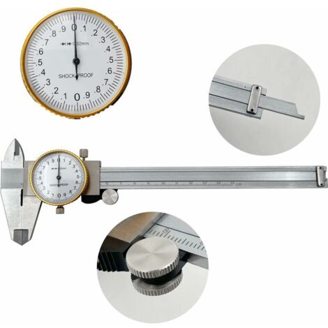 [JAMAIS UTILISÉ] Cadran Étriers 0-150mm 0.02mm Haute Précision Industrie Acier inoxydable Vernier Caliper Pied à coulisse à cadran Outil de mesure métrique antichoc