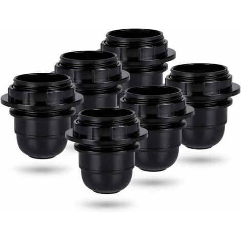 [JAMAIS UTILISÉ] Douille a vis e27 noire - 6x Douille lampe e27 anneau en plastique - Douille ampoule e27 - Support douille ampoule e27 pour plafond et lampe suspendue - e27 douille ampoule