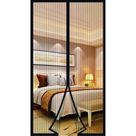 [JAMAIS UTILISÉ] Moustiquaire Porte Fenetre Aimantée Magnetique, Rideaux Anti Mouches Pour Porte, Rideaux Toile Insect, Moustiquaire Baie Vitree Coulissante,Sans Perçage (90 X 210cm, Noir) (1/4)