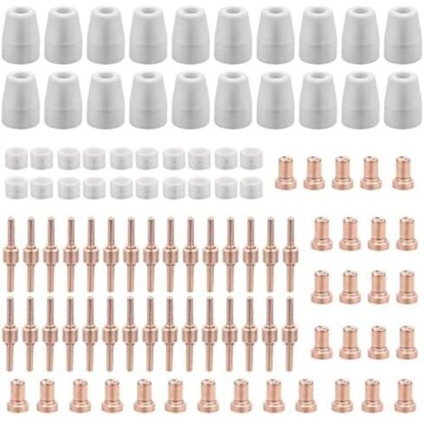 [JAMAIS UTILISÉ] 120 Pièces PT31 Consommables Plasma Decoupeur Plasma Parkside Cut 30 40 50 Consommables de Découpeuse Plasma Accessoire Decoupeur Plasma Electrode Tip Buse
