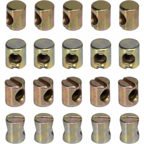 [JAMAIS UTILISÉ] Lot de 20 écrous M6 à fente pour meubles, chaises, lits, berceaux (1/4)