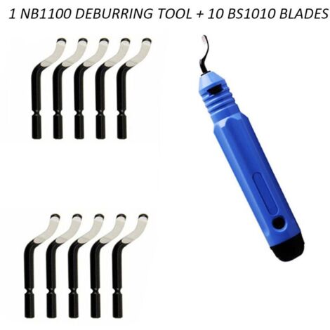 [JAMAIS UTILISÉ] Ebavureur Outil D'ébavurage, Burr Remover avec 10 BS1010 Lames de Rechange Acier, 360 ° Rotatif Deburr Lames, PratiqueOutil pour Aluminium, l'impression 3D, Cuivre et Acier Métal, Pla (1/4)
