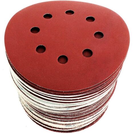 [JAMAIS UTILISÉ] Disques De Ponçage Papier Abrasifs 125mm Ponceuse Bosch Dewalt Einhell - 60 Disques : P40/P60/P80/P120/P180/P240 8 Trous (1/4)