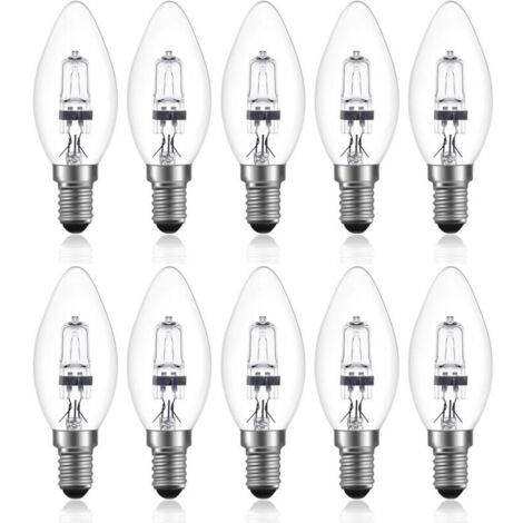 [JAMAIS UTILISÉ] 42W E14 C35 Dimmable ampoule halogène AC 220-240V Blanc Chaud 2700K e14 transparante ampoule halogene bougie (10pcs)
