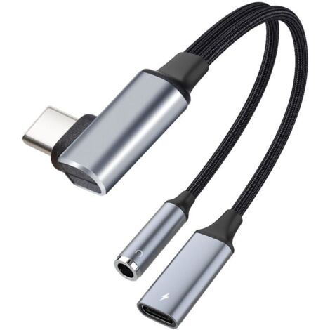 [JAMAIS UTILISÉ] 2 en 1 Adaptateur USB C Jack 3,5mm et Chargeur, USB Type C vers Jack à Puce DAC