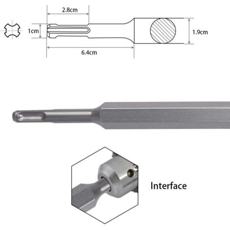 Burin Plat Φ17x100 X 280mm - Idéal Pour Enlever Le Béton Et La ...