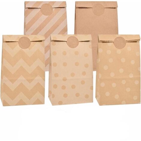 [JAMAIS UTILISÉ] 20 pièces Sac en Papier Marron, Sac Cadeau Sacs de Bonbons en Papier Kraft pour emballage cadeau, Anniversaire Enfant Fête, Mariage, Anniversaire.(5 modèles)