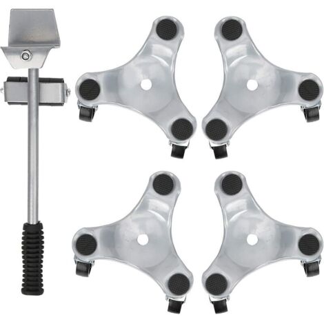 Kit de roulettes pour Meubles Lourds Charge de 400 kg, Leve Meuble Lourd avec roulettes en Rotatif à 360°avec Frein pour Deplace Meuble Ainsi Que Réfrigérateur et Machine à Laver (1/4)