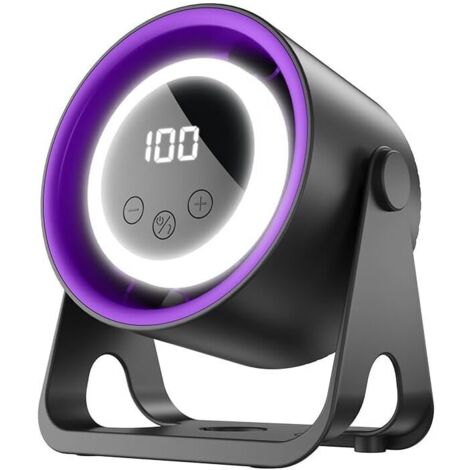 [JAMAIS UTILISÉ] Petit ventilateur ultra silencieux avec écran électrique LED en temps réel, flux d'air puissant à 5 vitesses, ventilateur de table portable, ventilateur de circulateur d'air rechargea