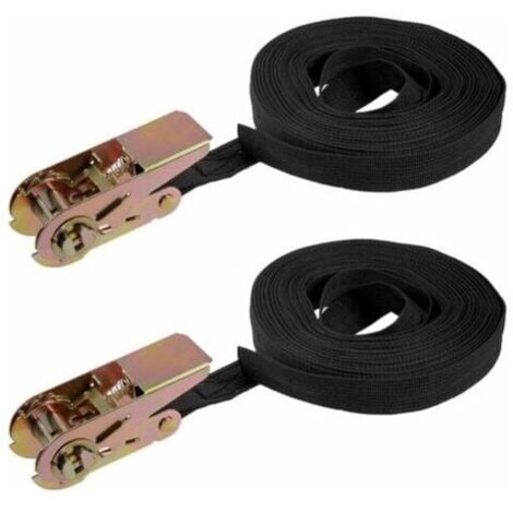 [JAMAIS UTILISÉ] Sangle arrimage cliquet Sangles Cargo 10mx25mm 250kg Charge Travail 2Pcs Sangle arrimage cliquet (1/4)