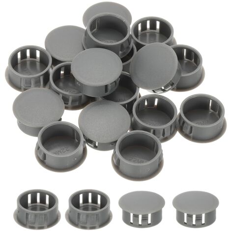 Bouchons en plastique pour trous, lot de 34 pièces, 25 mm (1 pouce), bouchons en plastique pour vis, clips, œillets, pour fixation de câbles sur bureau, gris