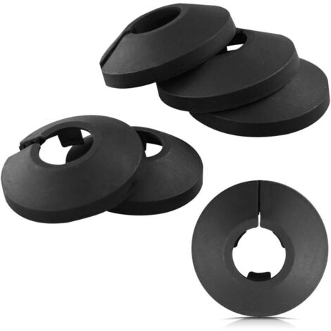 Lot de 6 de cache-tuyaux en plastique pour radiateur - Noir - Plaque de protection légère en plastique - Pour décoration murale de tuyaux