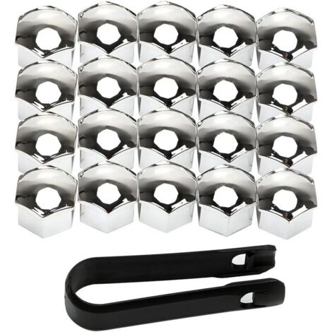 [JAMAIS UTILISÉ]Couvercle d'écrou de roue 17mm Couvercle d'écrou de boulon 20 Couvercle d'écrou Couvercle d'écrou de boulon de roue Argent (1/4)