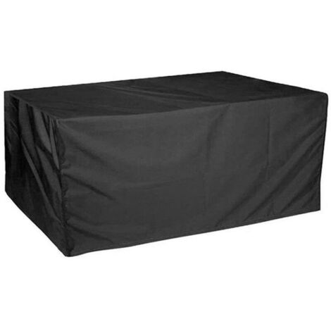 [JAMAIS UTILISÉ]Housse Salon de Jardin 150x116x80cm Exterieur Etanche Coupe-Vent Poussière Tissu 210D Oxford Noir Housses de Meubles avec Boucle de Verrouillage Bâche de Protection pour Table Chaise M (1/4)