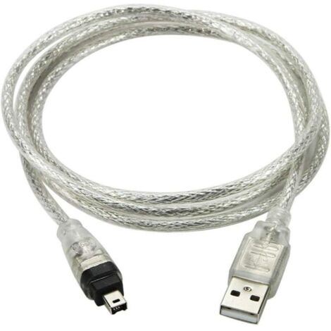 [JAMAIS UTILISÉ]Câble de Cordon d’Adaptateur USB mâle vers FireWire IEEE 1394. 4 Broches mâles iLink pour Sony DCR-TRV75E DV