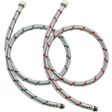 [JAMAIS UTILISÉ]2 Pièces Flexible Robinet Cuisine G3/8 X M10 X 60cm Tuyau de Raccordement de Robinet Flexible pour Robinet Mitigeur éVier de Salle de Bains,Acier Inoxydable