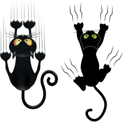 [JAMAIS UTILISÉ]Stickers Voiture Chat, 2 Pièces Mignon Autocollant Chat Voiture Autocollant Voiture Humour Autocollant Voiture Humour Pour Autocollant De Décoration de Porte de Fenêtre de Voiture