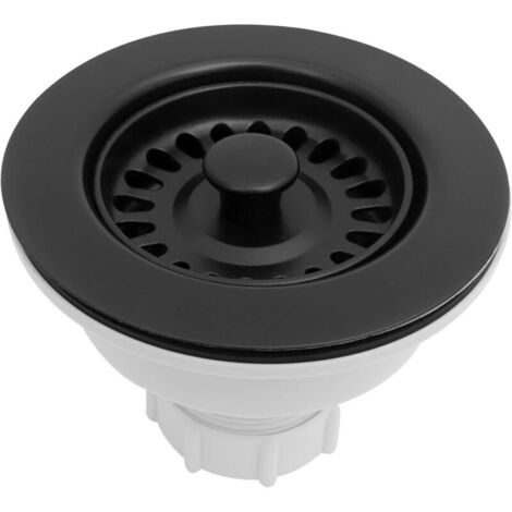 [JAMAIS UTILISÉ]Ensemble de vidange d'évier de cuisine avec crépine de panier amovible/bouchon d'évier pour ouvertures de vidange de 3.5 pouces, noir 1 pièce