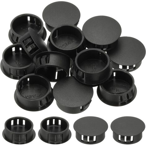 [JAMAIS UTILISÉ]Bouchons en plastique pour trous, lot de 34 pièces, 25 mm (1 pouce), bouchons en plastique pour vis, clips, œillets, pour fixation de câbles sur bureau, noir