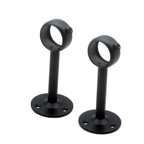 Support de plafond réglable pour tringle à rideau, Lot de 2, Noir，Supports pour tringles à rideaux