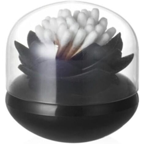 [JAMAIS UTILISÉ]1pc Boîte de rangement en acrylique pour coton-tige - Noir (1/3)