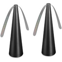 2 PCS Fly Fan for Table Picnic Gold Fly Fan Outdoor Food Fruit Fans for Indoor Outside Meal Table Fly Fan for Restaurant Home Party, Battery version (Noir)