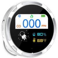 Detecteur Monoxyde Carbone Détecteur CO2 Moniteur Qualité, 6 en 1 Détecteur Monoxyde de Carbone CO2 Alarme Moniteur de Dioxyde de Carbone CO2 Monitor HCHO TVOC Température Humidité
