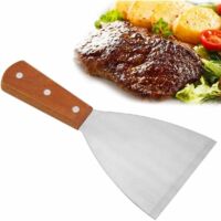 Spatule Plancha, Grattoir Plancha Spatule Crepe Palette à Gril Grattoir Plancha Spatule Inox Spatule à Barbecue pour Griller la Viande Teppanyaki Grillades Burger et Nettoyer Plaque du Barbecue Steak