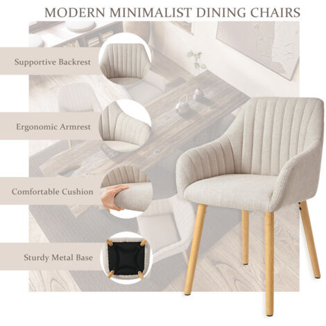 Picture of Minimalist dining chairs with comfortable backrests, ergonomic armrests ...