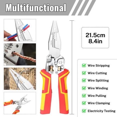 Pince à Dénuder, 2 en 1 Pince à Dénuder Coupe-câble Outil Electrique