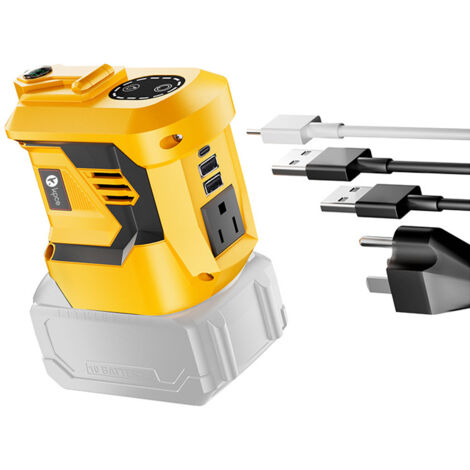 Groupe électrogène,Solution Nomade 350W - Utilisez vos Batteries DeWalt - Prises AC 110V, Charge Rapide PD, Éclairage LED pour Camping et Urgences