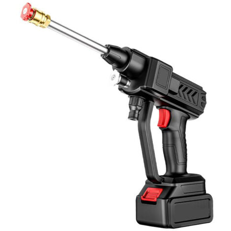 Nettoyeur de voiture haute pression sans fil ,21 V/1200 mAh, pistolet à eau électrique haute pression pour le lavage de voiture à domicile, tuyau de 5 mètres, avec 1batteries et accessoires (1/4)