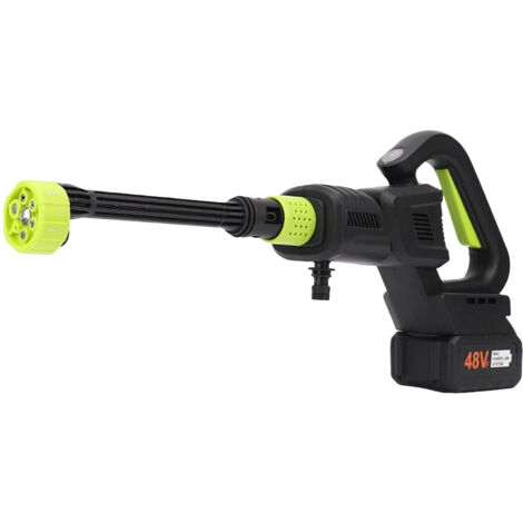 Nettoyeur haute pression 21V ,Nettoyeur haute pression sans fil 10 bars ,Buse Multi-Fonctions 6-en-1, adapté à une utilisation automobile(Noir et vertavec 1Batteries) (1/4)