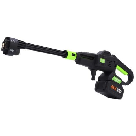Nettoyeur haute pression 21V ,Nettoyeur haute pression sans fil 10 bars ,Buse Multi-Fonctions 6-en-1, adapté à une utilisation automobile(Noir et vertavec 1Batteries) (1/4)