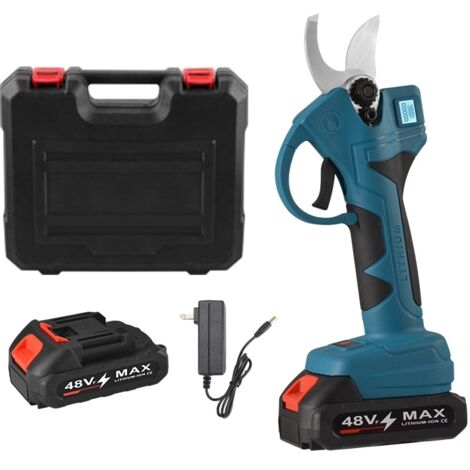 Sécateur Électrique Sans fil 48V, 30mm Secateur, Sécateur électrique avec Écran avec 1 Batteries