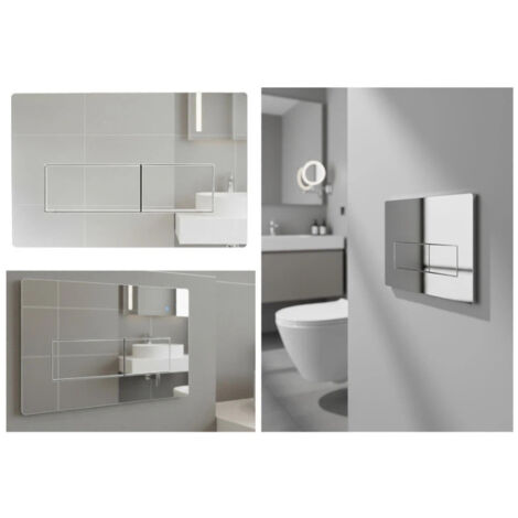 Plaque Commande WC Geberit Sigma 01/20/30/50/UP320 – Double Chasse 3/6L Blanc Brillant
