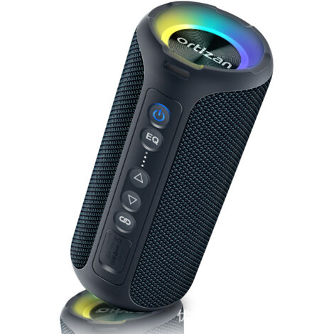 Enceinte Bluetooth Puissante 5.4 sans Fil avec Bass Puissantes, Haut-Parleur Portable 40W, Autonomie 30H,Son Surround à 360 degrés,Appairage IPX7,AUX,TF Carte,pour l'extérieur/La Fête/Voyage, Noir