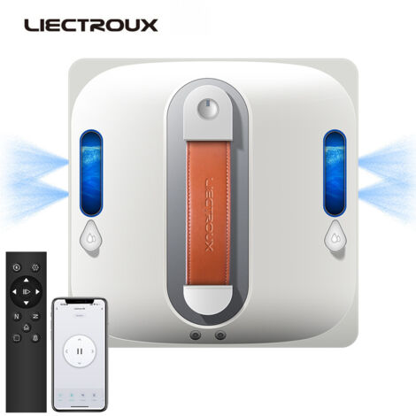 LIECTROUX Window Cleaning Robot, Robot De Fenêtre 8000 Pa, 4 Modes De Nettoyage avec Télécommande, Surveillance Intelligente des Bords, Système De Pulvérisation Automatique