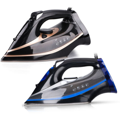Fer à Repasser Vapeur, 2200 W, fer à vapeur portatif, mini fer à repasser, machine à repasser pour vêtements de dortoir,Semelle Céramique-Noir et or