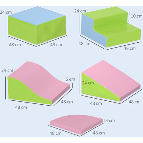Parcours Motricité Bébé en Mousse avec Escalier et Toboggan pour Enfant 6 Mois-3 Ans, Modules Motricité Idéals pour Escalade(Blanc) | Leroy Merlin