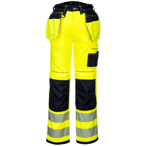 Pantalones de alta visibilidad Holster Pocket PW3 Amarillo/Negro 38