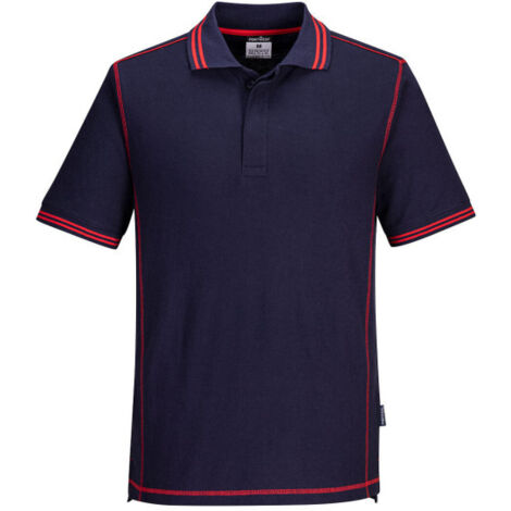 Polo Bicolor Essential para Empresas - Comodidad y Estilo / Marino Rojo / XXL (1/2)