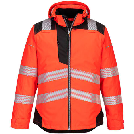 Chaqueta de invierno de alta visibilidad PW3 / Rojo Negro / M