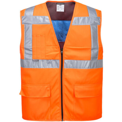Chaleco refrescante de alta visibilidad para combatir el estrés térmico / Naranja / S/M