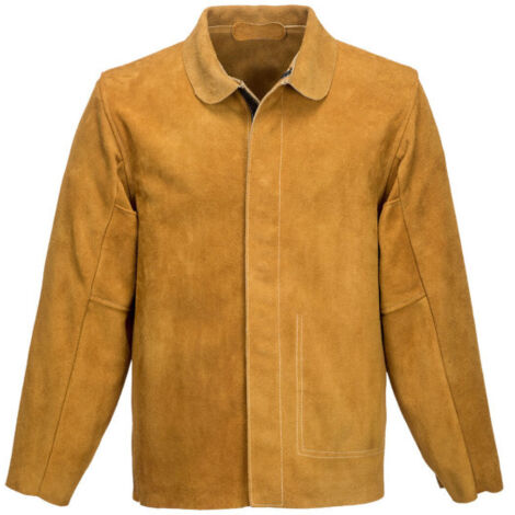 Chaqueta de soldador de cuero bronce 3XL