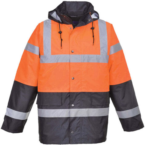 Chaqueta impermeable Hi-Vis Contrast Traffic antimanchas, doble revestimiento para invierno PORTWEST S467 L Naranja