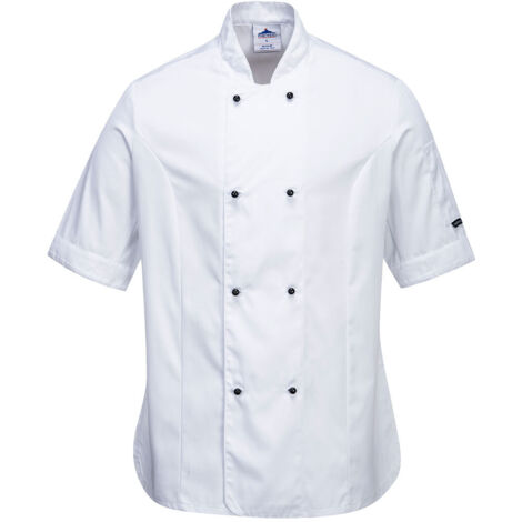 Chaqueta de cocina para mujer Raquel, con manga corta Blanco L