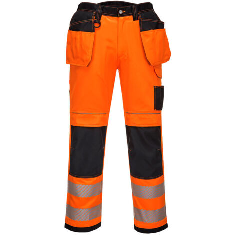 Pantalón HV PW3 bolsillos flotantes Naranja/Negro 4XL - FR(58) - UK(48)
