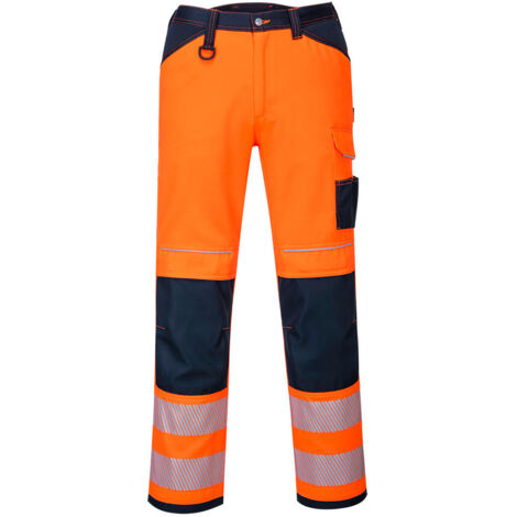 Pantalones de Trabajo de Alta Visibilidad PW3 / Naranja Marino / 38